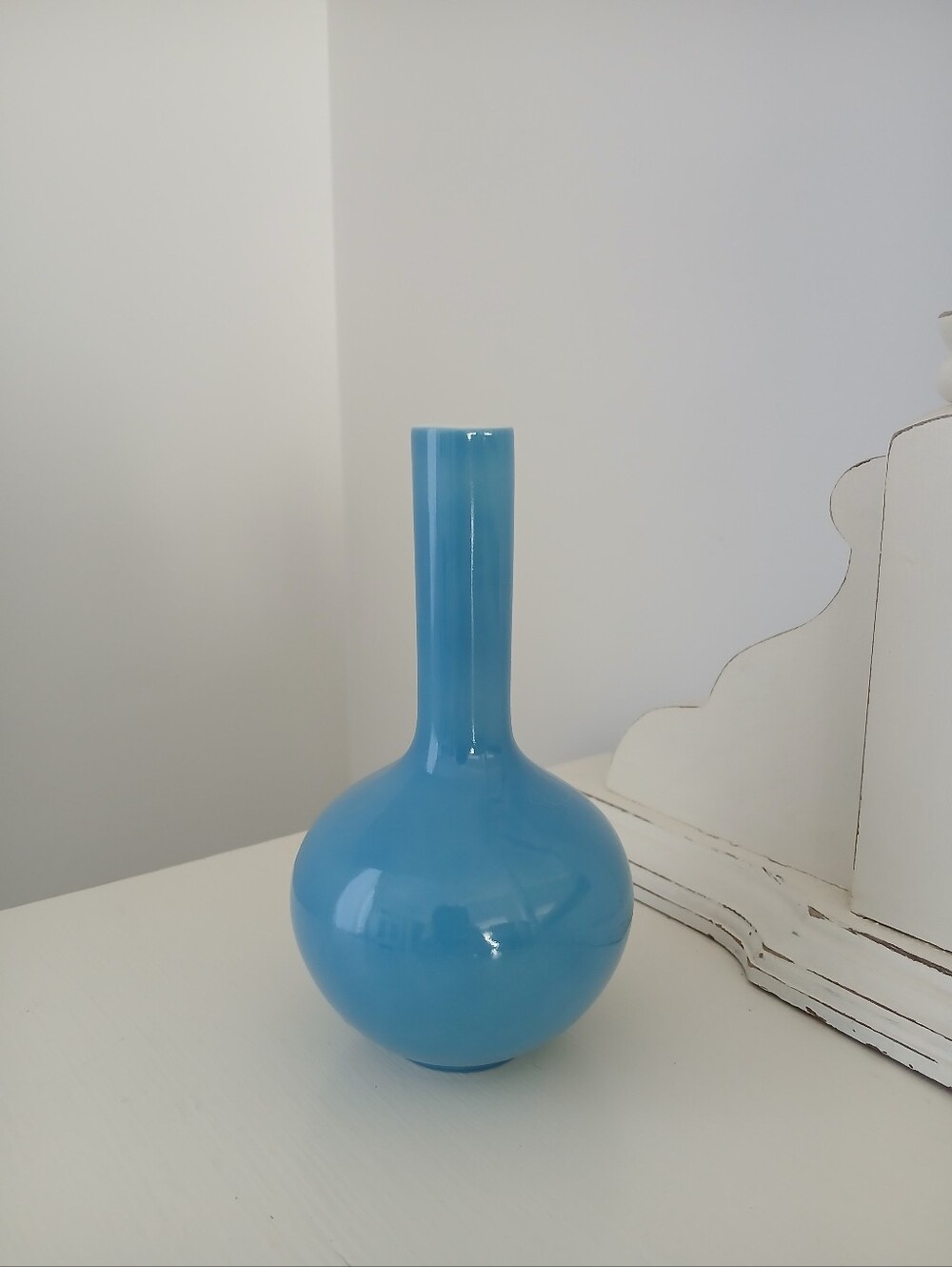 Mid Century Style Turquoise Porcelain Bud Vase